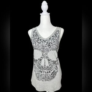 Women's NWOT Vocal Gray Skull Cutout